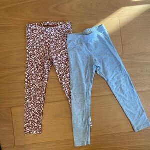 Bundle !! Old Navy 5t leggings. Grey and brown/floral